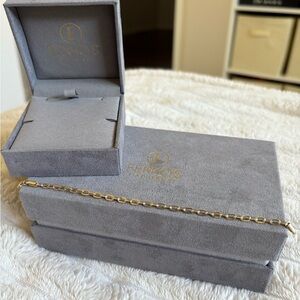 Ferkos Fine Jewelry Solid 14K Yellow Gold Small Paperclip Bracelet 5.5 X 3.0MM